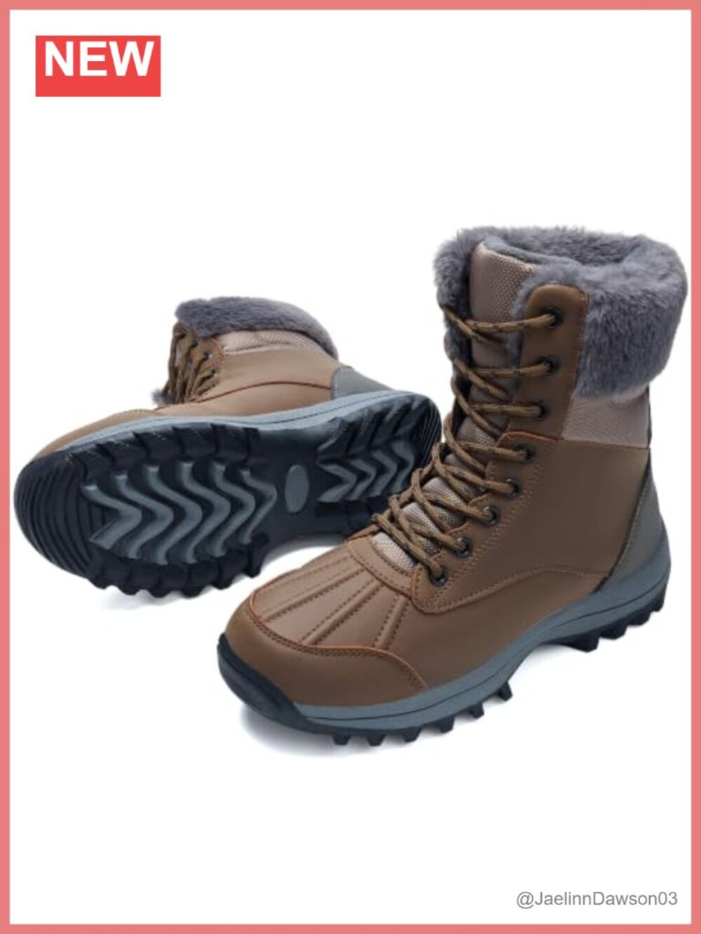 Waterproof Insulated Duck Boots Lightweight Faux Fur Lined Snow Boots